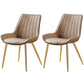 Glam Style Dining Room Chair Wingback Parsons Chair with 4 Metal Legs for Home Use Light Khaki Brass Gold Set of 2 Clearhalo ' kitchen&dining_furn' 'Dining Chairs' 'Dining Tables & Seating' 'dining_chair' 'Furniture' 'furniture_dining_chair' 'Kitchen & Dining Furniture' 'kitchen' 3455451