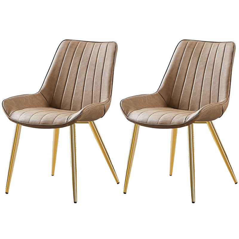 Glam Style Dining Room Chair Wingback Parsons Chair with 4 Metal Legs for Home Use Light Khaki Brass Gold Set of 2 Clearhalo ' kitchen&dining_furn' 'Dining Chairs' 'Dining Tables & Seating' 'dining_chair' 'Furniture' 'furniture_dining_chair' 'Kitchen & Dining Furniture' 'kitchen' 3455451