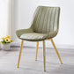 Glam Style Dining Room Chair Wingback Parsons Chair with 4 Metal Legs for Home Use Pea Green Brass Gold 1 Piece Clearhalo ' kitchen&dining_furn' 'Dining Chairs' 'Dining Tables & Seating' 'dining_chair' 'Furniture' 'furniture_dining_chair' 'Kitchen & Dining Furniture' 'kitchen' 3455453