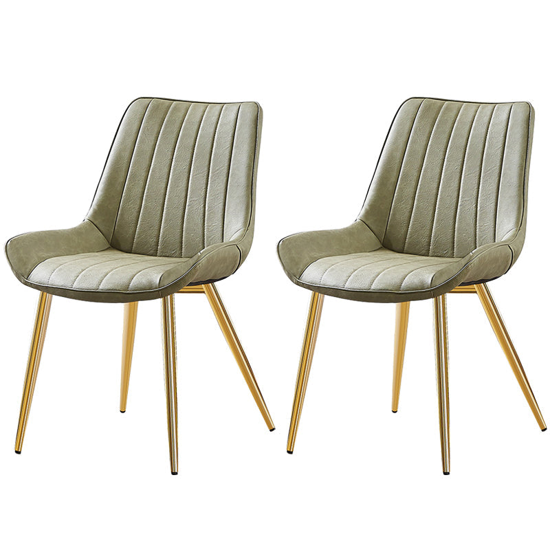 Glam Style Dining Room Chair Wingback Parsons Chair with 4 Metal Legs for Home Use Pea Green Brass Gold Set of 2 Clearhalo ' kitchen&dining_furn' 'Dining Chairs' 'Dining Tables & Seating' 'dining_chair' 'Furniture' 'furniture_dining_chair' 'Kitchen & Dining Furniture' 'kitchen' 3455454