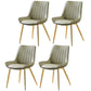 Glam Style Dining Room Chair Wingback Parsons Chair with 4 Metal Legs for Home Use Pea Green Brass Gold Set of 4 Clearhalo ' kitchen&dining_furn' 'Dining Chairs' 'Dining Tables & Seating' 'dining_chair' 'Furniture' 'furniture_dining_chair' 'Kitchen & Dining Furniture' 'kitchen' 3455455
