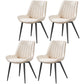 Glam Style Dining Room Chair Wingback Parsons Chair with 4 Metal Legs for Home Use White Black Set of 4 Clearhalo ' kitchen&dining_furn' 'Dining Chairs' 'Dining Tables & Seating' 'dining_chair' 'Furniture' 'furniture_dining_chair' 'Kitchen & Dining Furniture' 'kitchen' 3455458