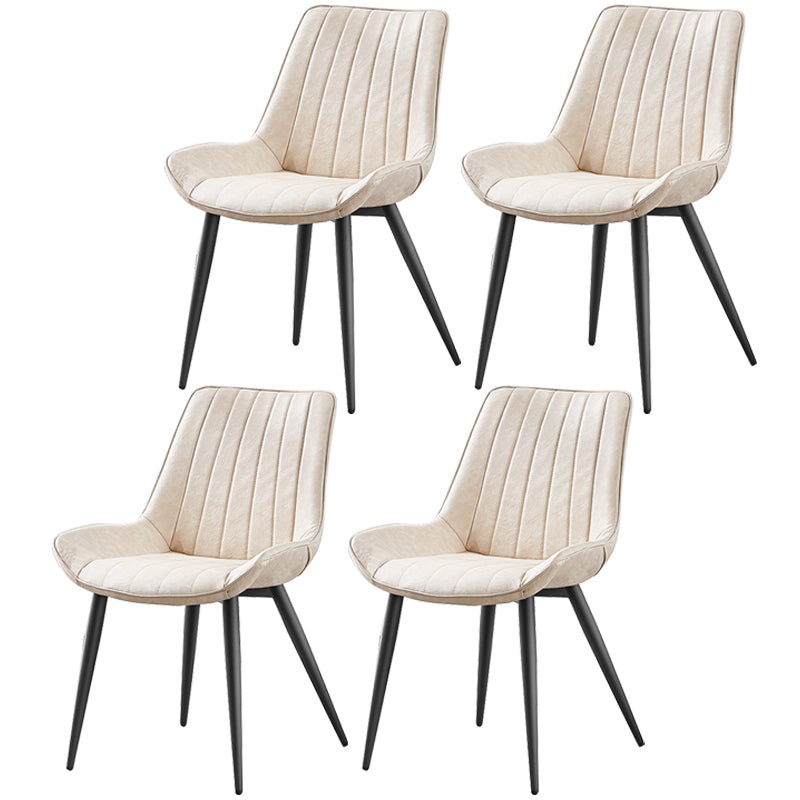 Glam Style Dining Room Chair Wingback Parsons Chair with 4 Metal Legs for Home Use White Black Set of 4 Clearhalo ' kitchen&dining_furn' 'Dining Chairs' 'Dining Tables & Seating' 'dining_chair' 'Furniture' 'furniture_dining_chair' 'Kitchen & Dining Furniture' 'kitchen' 3455458