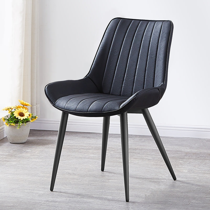 Glam Style Dining Room Chair Wingback Parsons Chair with 4 Metal Legs for Home Use Black Black 1 Piece Clearhalo ' kitchen&dining_furn' 'Dining Chairs' 'Dining Tables & Seating' 'dining_chair' 'Furniture' 'furniture_dining_chair' 'Kitchen & Dining Furniture' 'kitchen' 3455462