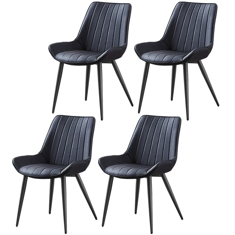 Glam Style Dining Room Chair Wingback Parsons Chair with 4 Metal Legs for Home Use Black Black Set of 4 Clearhalo ' kitchen&dining_furn' 'Dining Chairs' 'Dining Tables & Seating' 'dining_chair' 'Furniture' 'furniture_dining_chair' 'Kitchen & Dining Furniture' 'kitchen' 3455464