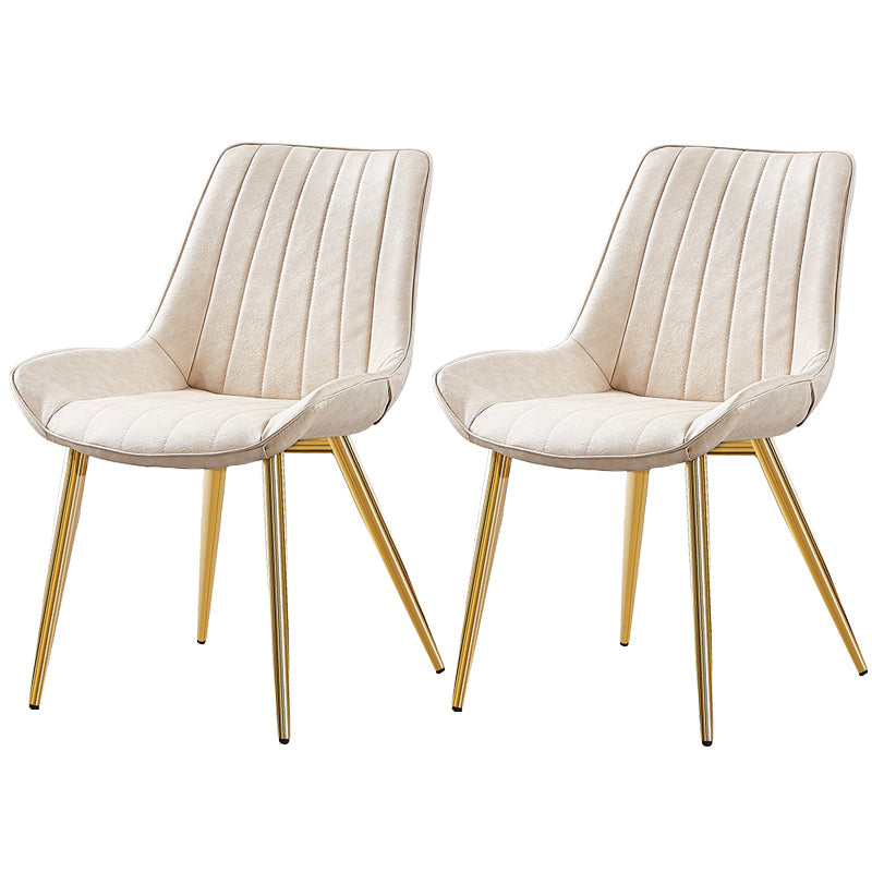 Glam Style Dining Room Chair Wingback Parsons Chair with 4 Metal Legs for Home Use White Brass Gold Set of 2 Clearhalo ' kitchen&dining_furn' 'Dining Chairs' 'Dining Tables & Seating' 'dining_chair' 'Furniture' 'furniture_dining_chair' 'Kitchen & Dining Furniture' 'kitchen' 3455469