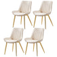 Glam Style Dining Room Chair Wingback Parsons Chair with 4 Metal Legs for Home Use White Brass Gold Set of 4 Clearhalo ' kitchen&dining_furn' 'Dining Chairs' 'Dining Tables & Seating' 'dining_chair' 'Furniture' 'furniture_dining_chair' 'Kitchen & Dining Furniture' 'kitchen' 3455470