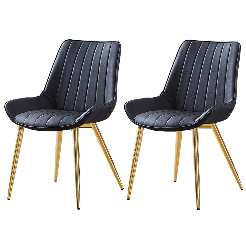 Glam Style Dining Room Chair Wingback Parsons Chair with 4 Metal Legs for Home Use Black Brass Gold Set of 2 Clearhalo ' kitchen&dining_furn' 'Dining Chairs' 'Dining Tables & Seating' 'dining_chair' 'Furniture' 'furniture_dining_chair' 'Kitchen & Dining Furniture' 'kitchen' 3455472
