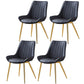 Glam Style Dining Room Chair Wingback Parsons Chair with 4 Metal Legs for Home Use Black Brass Gold Set of 4 Clearhalo ' kitchen&dining_furn' 'Dining Chairs' 'Dining Tables & Seating' 'dining_chair' 'Furniture' 'furniture_dining_chair' 'Kitchen & Dining Furniture' 'kitchen' 3455473
