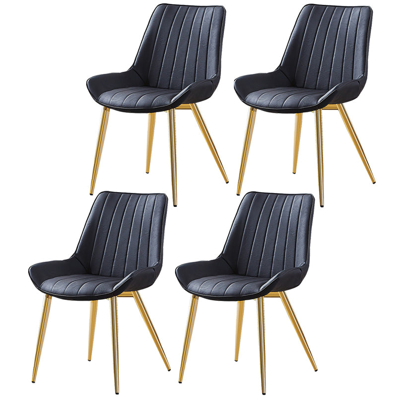 Glam Style Dining Room Chair Wingback Parsons Chair with 4 Metal Legs for Home Use Black Brass Gold Set of 4 Clearhalo ' kitchen&dining_furn' 'Dining Chairs' 'Dining Tables & Seating' 'dining_chair' 'Furniture' 'furniture_dining_chair' 'Kitchen & Dining Furniture' 'kitchen' 3455473