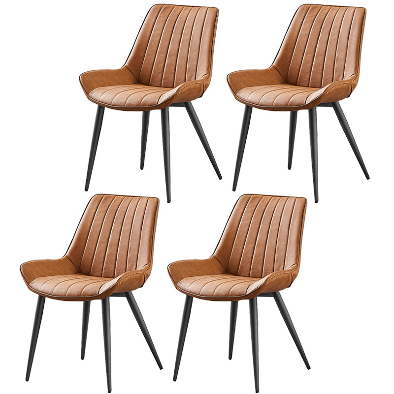 Glam Style Dining Room Chair Wingback Parsons Chair with 4 Metal Legs for Home Use Coffee Black Set of 4 Clearhalo ' kitchen&dining_furn' 'Dining Chairs' 'Dining Tables & Seating' 'dining_chair' 'Furniture' 'furniture_dining_chair' 'Kitchen & Dining Furniture' 'kitchen' 3455476