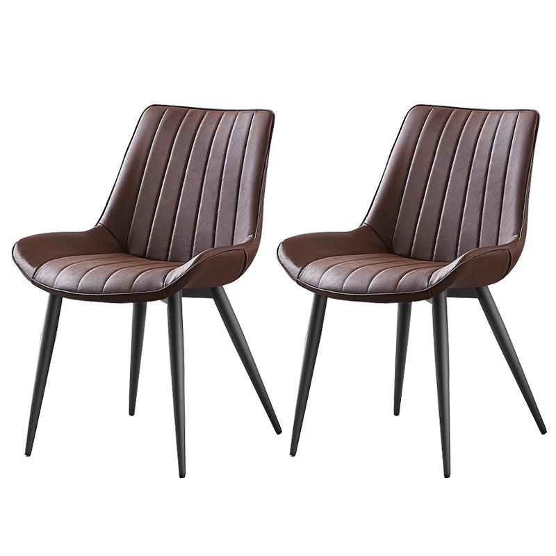 Glam Style Dining Room Chair Wingback Parsons Chair with 4 Metal Legs for Home Use Brown Black Set of 2 Clearhalo ' kitchen&dining_furn' 'Dining Chairs' 'Dining Tables & Seating' 'dining_chair' 'Furniture' 'furniture_dining_chair' 'Kitchen & Dining Furniture' 'kitchen' 3455478