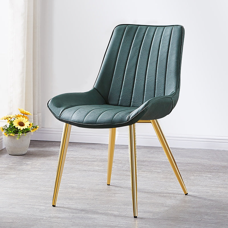 Glam Style Dining Room Chair Wingback Parsons Chair with 4 Metal Legs for Home Use Green Brass Gold 1 Piece Clearhalo ' kitchen&dining_furn' 'Dining Chairs' 'Dining Tables & Seating' 'dining_chair' 'Furniture' 'furniture_dining_chair' 'Kitchen & Dining Furniture' 'kitchen' 3455480