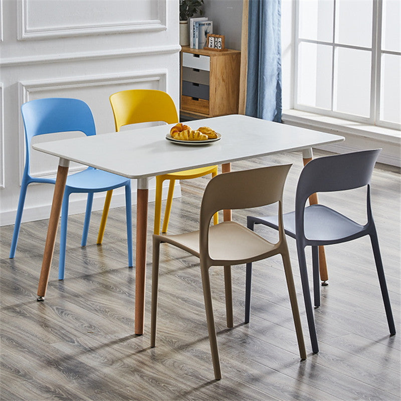 Home Side Chair Stackable Contemporary Open Back Plastic Dining Room Chair Clearhalo ' kitchen&dining_furn' 'Dining Chairs' 'Dining Tables & Seating' 'dining_chair' 'Furniture' 'furniture_dining_chair' 'Kitchen & Dining Furniture' 'kitchen' 3455483