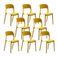 Home Side Chair Stackable Contemporary Open Back Plastic Dining Room Chair Yellow Set of 8 Clearhalo ' kitchen&dining_furn' 'Dining Chairs' 'Dining Tables & Seating' 'dining_chair' 'Furniture' 'furniture_dining_chair' 'Kitchen & Dining Furniture' 'kitchen' 3455486