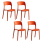Home Side Chair Stackable Contemporary Open Back Plastic Dining Room Chair Orange Set of 4 Clearhalo ' kitchen&dining_furn' 'Dining Chairs' 'Dining Tables & Seating' 'dining_chair' 'Furniture' 'furniture_dining_chair' 'Kitchen & Dining Furniture' 'kitchen' 3455491