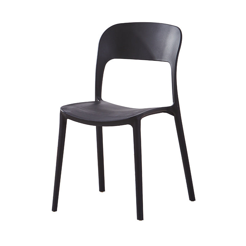 Home Side Chair Stackable Contemporary Open Back Plastic Dining Room Chair Clearhalo ' kitchen&dining_furn' 'Dining Chairs' 'Dining Tables & Seating' 'dining_chair' 'Furniture' 'furniture_dining_chair' 'Kitchen & Dining Furniture' 'kitchen' 3455492