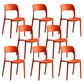 Home Side Chair Stackable Contemporary Open Back Plastic Dining Room Chair Orange Set of 8 Clearhalo ' kitchen&dining_furn' 'Dining Chairs' 'Dining Tables & Seating' 'dining_chair' 'Furniture' 'furniture_dining_chair' 'Kitchen & Dining Furniture' 'kitchen' 3455493