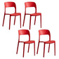 Home Side Chair Stackable Contemporary Open Back Plastic Dining Room Chair Red Set of 4 Clearhalo ' kitchen&dining_furn' 'Dining Chairs' 'Dining Tables & Seating' 'dining_chair' 'Furniture' 'furniture_dining_chair' 'Kitchen & Dining Furniture' 'kitchen' 3455496