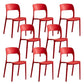 Home Side Chair Stackable Contemporary Open Back Plastic Dining Room Chair Red Set of 8 Clearhalo ' kitchen&dining_furn' 'Dining Chairs' 'Dining Tables & Seating' 'dining_chair' 'Furniture' 'furniture_dining_chair' 'Kitchen & Dining Furniture' 'kitchen' 3455498