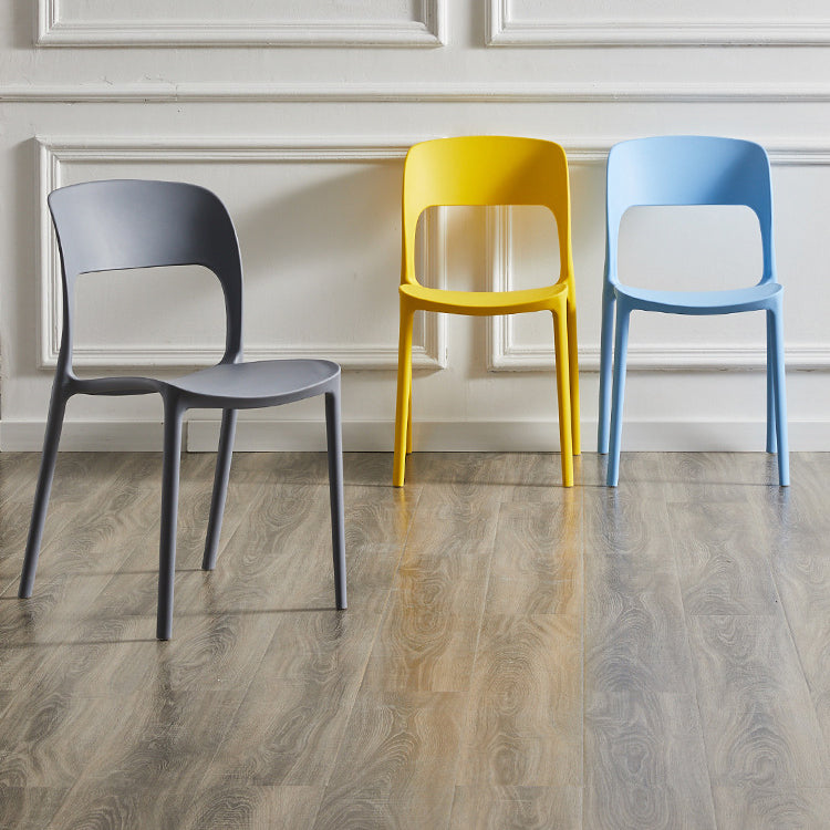 Home Side Chair Stackable Contemporary Open Back Plastic Dining Room Chair Clearhalo ' kitchen&dining_furn' 'Dining Chairs' 'Dining Tables & Seating' 'dining_chair' 'Furniture' 'furniture_dining_chair' 'Kitchen & Dining Furniture' 'kitchen' 3455501