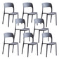 Home Side Chair Stackable Contemporary Open Back Plastic Dining Room Chair Grey Set of 8 Clearhalo ' kitchen&dining_furn' 'Dining Chairs' 'Dining Tables & Seating' 'dining_chair' 'Furniture' 'furniture_dining_chair' 'Kitchen & Dining Furniture' 'kitchen' 3455506