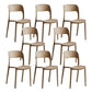 Home Side Chair Stackable Contemporary Open Back Plastic Dining Room Chair Camel Set of 8 Clearhalo ' kitchen&dining_furn' 'Dining Chairs' 'Dining Tables & Seating' 'dining_chair' 'Furniture' 'furniture_dining_chair' 'Kitchen & Dining Furniture' 'kitchen' 3455508