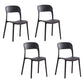 Home Side Chair Stackable Contemporary Open Back Plastic Dining Room Chair Black Set of 4 Clearhalo ' kitchen&dining_furn' 'Dining Chairs' 'Dining Tables & Seating' 'dining_chair' 'Furniture' 'furniture_dining_chair' 'Kitchen & Dining Furniture' 'kitchen' 3455509