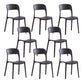 Home Side Chair Stackable Contemporary Open Back Plastic Dining Room Chair Black Set of 8 Clearhalo ' kitchen&dining_furn' 'Dining Chairs' 'Dining Tables & Seating' 'dining_chair' 'Furniture' 'furniture_dining_chair' 'Kitchen & Dining Furniture' 'kitchen' 3455510