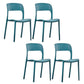 Home Side Chair Stackable Contemporary Open Back Plastic Dining Room Chair Dark Blue Set of 4 Clearhalo ' kitchen&dining_furn' 'Dining Chairs' 'Dining Tables & Seating' 'dining_chair' 'Furniture' 'furniture_dining_chair' 'Kitchen & Dining Furniture' 'kitchen' 3455513