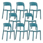 Home Side Chair Stackable Contemporary Open Back Plastic Dining Room Chair Dark Blue Set of 8 Clearhalo ' kitchen&dining_furn' 'Dining Chairs' 'Dining Tables & Seating' 'dining_chair' 'Furniture' 'furniture_dining_chair' 'Kitchen & Dining Furniture' 'kitchen' 3455514