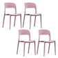 Home Side Chair Stackable Contemporary Open Back Plastic Dining Room Chair Pink Set of 4 Clearhalo ' kitchen&dining_furn' 'Dining Chairs' 'Dining Tables & Seating' 'dining_chair' 'Furniture' 'furniture_dining_chair' 'Kitchen & Dining Furniture' 'kitchen' 3455515