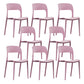 Home Side Chair Stackable Contemporary Open Back Plastic Dining Room Chair Pink Set of 8 Clearhalo ' kitchen&dining_furn' 'Dining Chairs' 'Dining Tables & Seating' 'dining_chair' 'Furniture' 'furniture_dining_chair' 'Kitchen & Dining Furniture' 'kitchen' 3455516