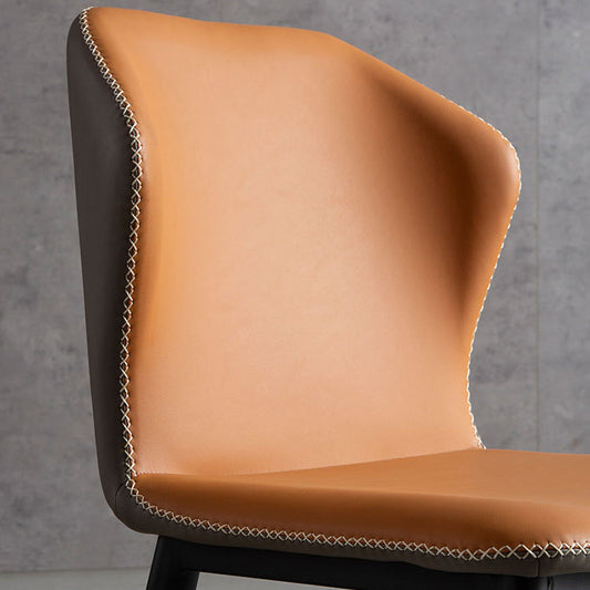 Metal Contemporary Dining Room Chair Metallic Finish Wingback Side Chair Clearhalo ' kitchen&dining_furn' 'Dining Chairs' 'Dining Tables & Seating' 'dining_chair' 'Furniture' 'furniture_dining_chair' 'Kitchen & Dining Furniture' 'kitchen' 3455528