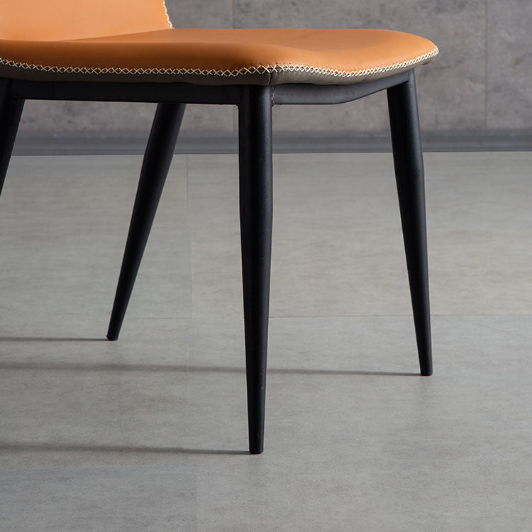 Metal Contemporary Dining Room Chair Metallic Finish Wingback Side Chair Clearhalo ' kitchen&dining_furn' 'Dining Chairs' 'Dining Tables & Seating' 'dining_chair' 'Furniture' 'furniture_dining_chair' 'Kitchen & Dining Furniture' 'kitchen' 3455530