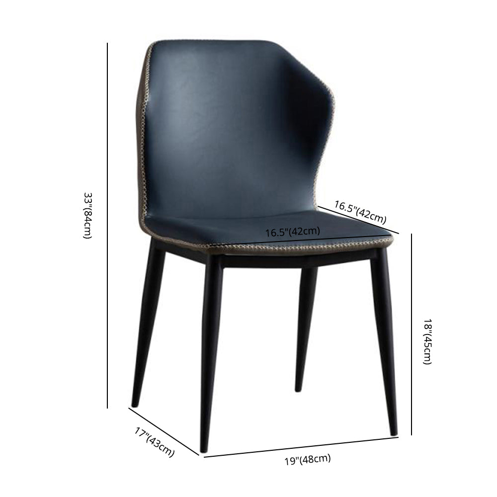 Metal Contemporary Dining Room Chair Metallic Finish Wingback Side Chair Clearhalo ' kitchen&dining_furn' 'Dining Chairs' 'Dining Tables & Seating' 'dining_chair' 'Furniture' 'furniture_dining_chair' 'Kitchen & Dining Furniture' 'kitchen' 3455535
