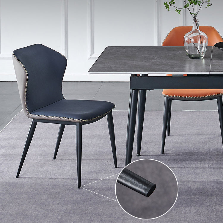 Metal Contemporary Dining Room Chair Metallic Finish Wingback Side Chair Clearhalo ' kitchen&dining_furn' 'Dining Chairs' 'Dining Tables & Seating' 'dining_chair' 'Furniture' 'furniture_dining_chair' 'Kitchen & Dining Furniture' 'kitchen' 3455537