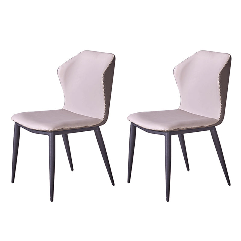 Metal Contemporary Dining Room Chair Metallic Finish Wingback Side Chair Light Gray Set of 2 Clearhalo ' kitchen&dining_furn' 'Dining Chairs' 'Dining Tables & Seating' 'dining_chair' 'Furniture' 'furniture_dining_chair' 'Kitchen & Dining Furniture' 'kitchen' 3455542