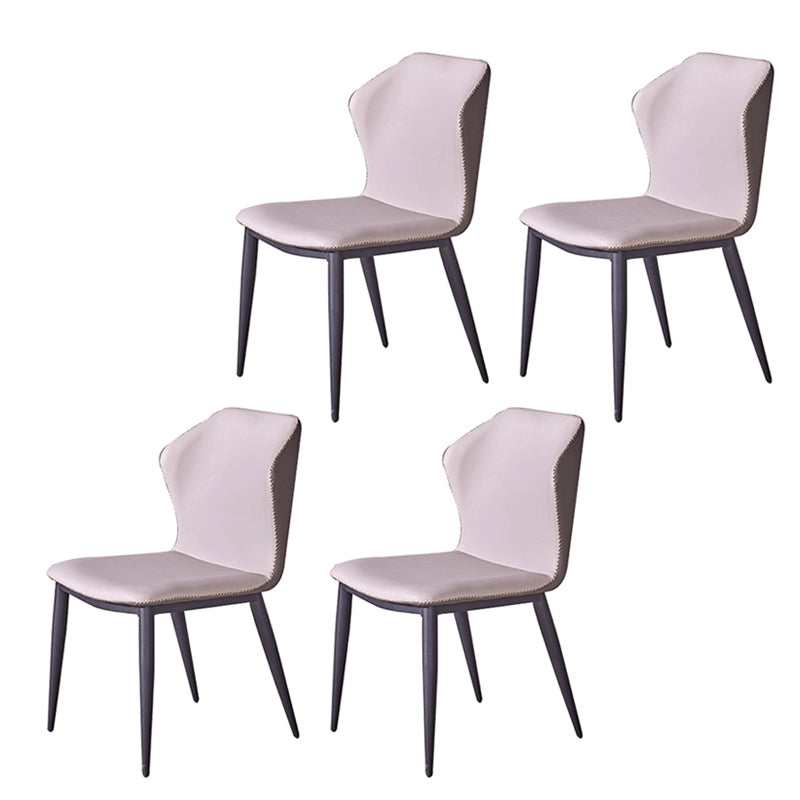 Metal Contemporary Dining Room Chair Metallic Finish Wingback Side Chair Light Gray Set of 4 Clearhalo ' kitchen&dining_furn' 'Dining Chairs' 'Dining Tables & Seating' 'dining_chair' 'Furniture' 'furniture_dining_chair' 'Kitchen & Dining Furniture' 'kitchen' 3455543