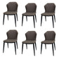 Metal Contemporary Dining Room Chair Metallic Finish Wingback Side Chair Dark Gray Set of 6 Clearhalo ' kitchen&dining_furn' 'Dining Chairs' 'Dining Tables & Seating' 'dining_chair' 'Furniture' 'furniture_dining_chair' 'Kitchen & Dining Furniture' 'kitchen' 3455547