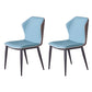 Metal Contemporary Dining Room Chair Metallic Finish Wingback Side Chair Blue Set of 2 Clearhalo ' kitchen&dining_furn' 'Dining Chairs' 'Dining Tables & Seating' 'dining_chair' 'Furniture' 'furniture_dining_chair' 'Kitchen & Dining Furniture' 'kitchen' 3455551
