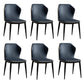 Metal Contemporary Dining Room Chair Metallic Finish Wingback Side Chair Navy Blue Set of 6 Clearhalo ' kitchen&dining_furn' 'Dining Chairs' 'Dining Tables & Seating' 'dining_chair' 'Furniture' 'furniture_dining_chair' 'Kitchen & Dining Furniture' 'kitchen' 3455556