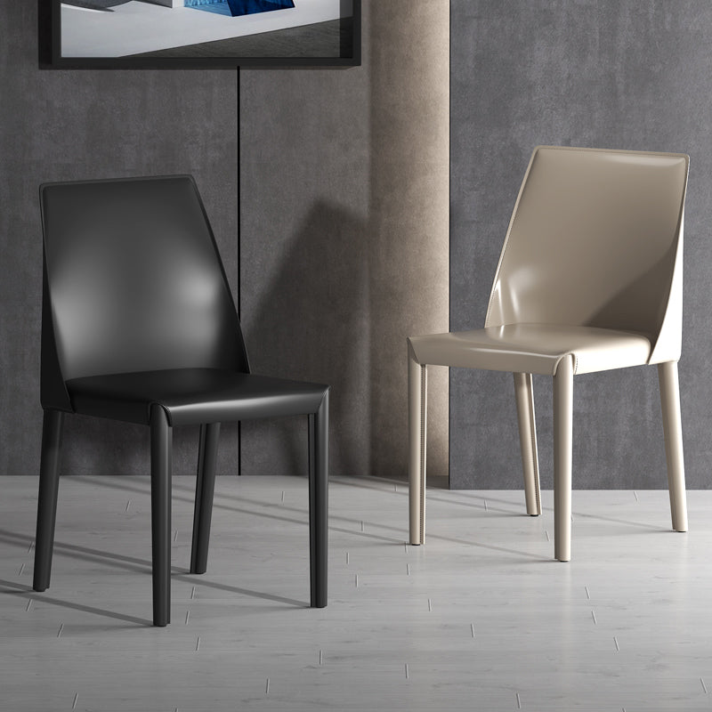 Modern Style Leather Dining Chair Matte Color Kitchen Side Parsons Chair Clearhalo ' kitchen&dining_furn' 'Dining Chairs' 'Dining Tables & Seating' 'dining_chair' 'Furniture' 'furniture_dining_chair' 'Kitchen & Dining Furniture' 'kitchen' 3455562