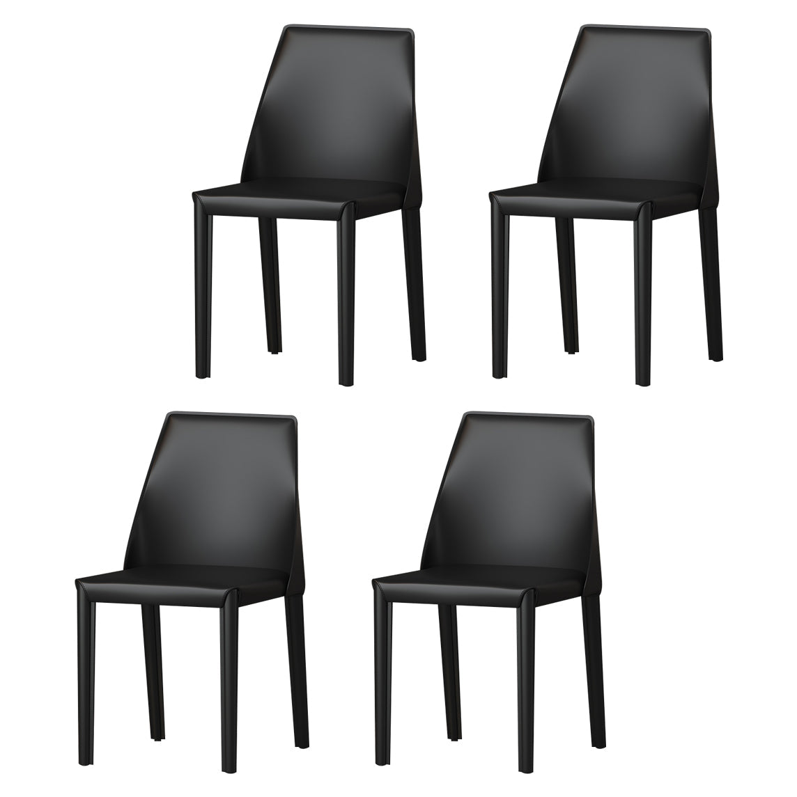 Modern Style Leather Dining Chair Matte Color Kitchen Side Parsons Chair Black Set of 4 Clearhalo ' kitchen&dining_furn' 'Dining Chairs' 'Dining Tables & Seating' 'dining_chair' 'Furniture' 'furniture_dining_chair' 'Kitchen & Dining Furniture' 'kitchen' 3455563