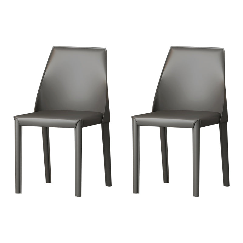 Modern Style Leather Dining Chair Matte Color Kitchen Side Parsons Chair Grey Set of 2 Clearhalo ' kitchen&dining_furn' 'Dining Chairs' 'Dining Tables & Seating' 'dining_chair' 'Furniture' 'furniture_dining_chair' 'Kitchen & Dining Furniture' 'kitchen' 3455567
