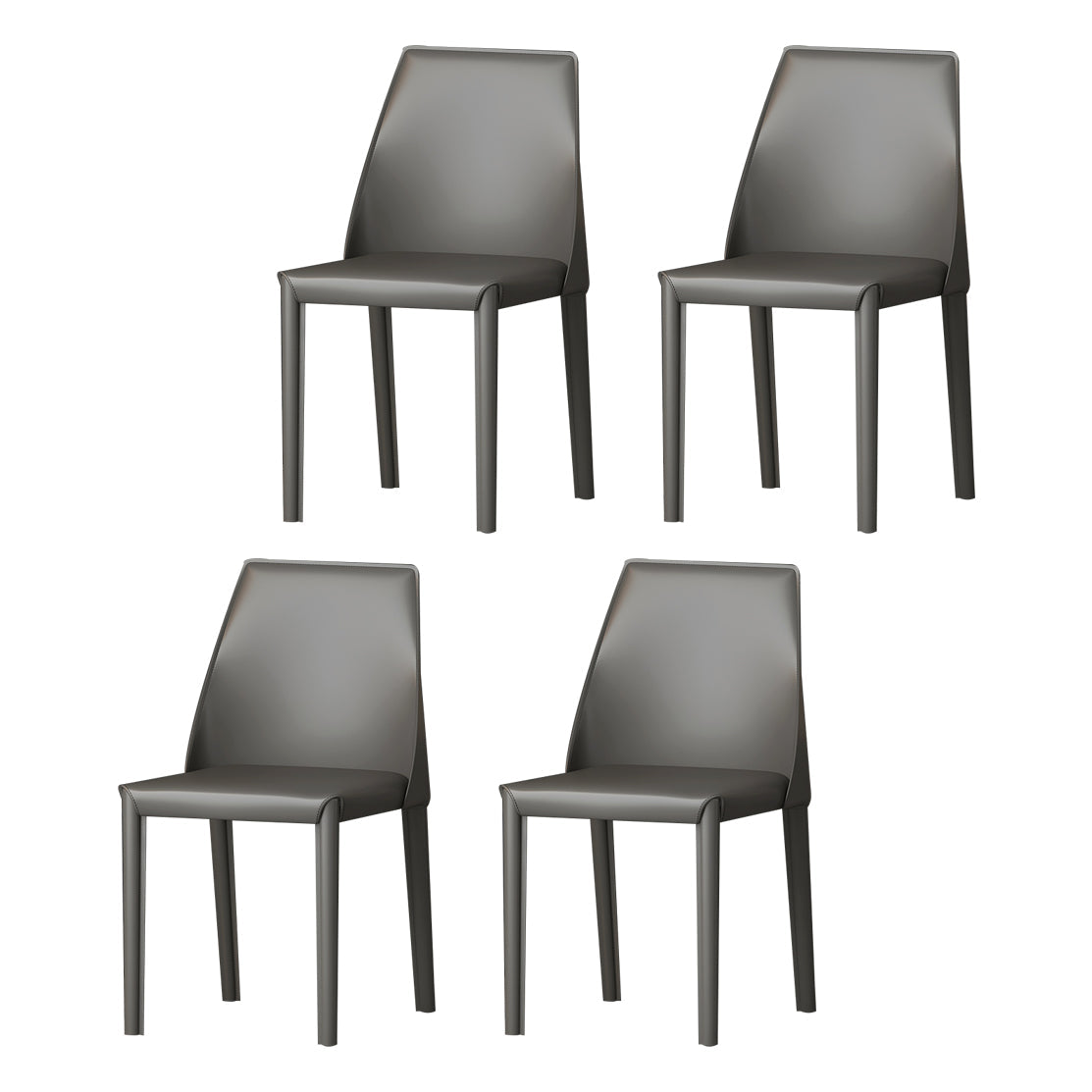 Modern Style Leather Dining Chair Matte Color Kitchen Side Parsons Chair Grey Set of 4 Clearhalo ' kitchen&dining_furn' 'Dining Chairs' 'Dining Tables & Seating' 'dining_chair' 'Furniture' 'furniture_dining_chair' 'Kitchen & Dining Furniture' 'kitchen' 3455568