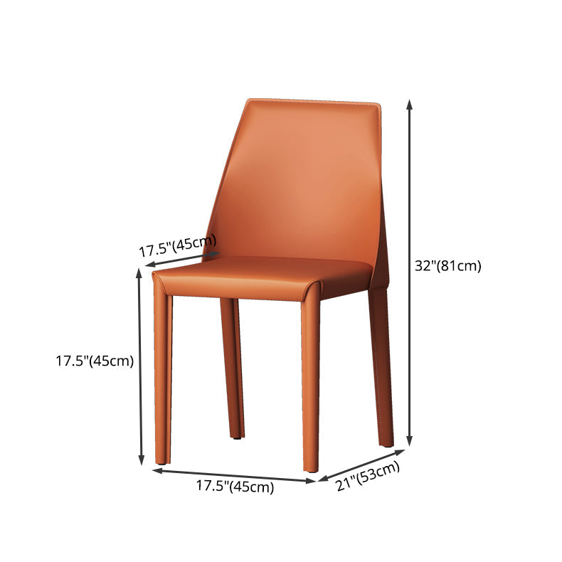 Modern Style Leather Dining Chair Matte Color Kitchen Side Parsons Chair Clearhalo ' kitchen&dining_furn' 'Dining Chairs' 'Dining Tables & Seating' 'dining_chair' 'Furniture' 'furniture_dining_chair' 'Kitchen & Dining Furniture' 'kitchen' 3455577
