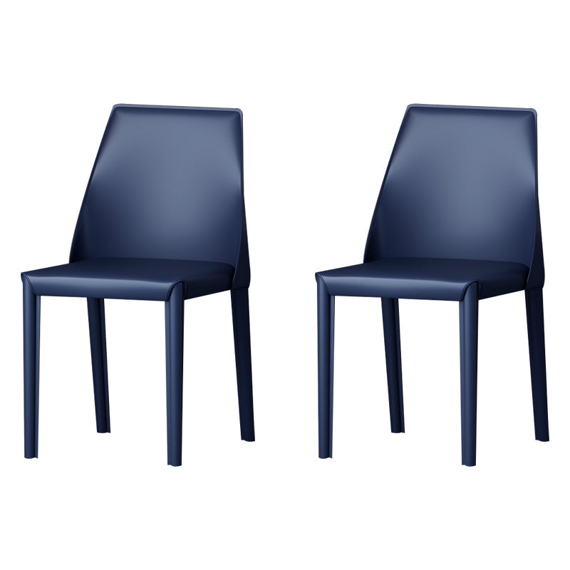 Modern Style Leather Dining Chair Matte Color Kitchen Side Parsons Chair Blue Set of 2 Clearhalo ' kitchen&dining_furn' 'Dining Chairs' 'Dining Tables & Seating' 'dining_chair' 'Furniture' 'furniture_dining_chair' 'Kitchen & Dining Furniture' 'kitchen' 3455584