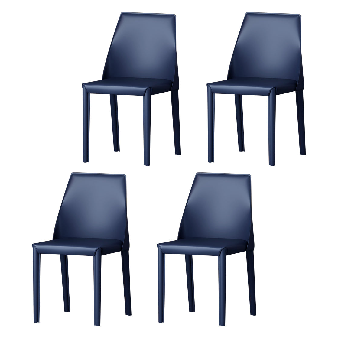 Modern Style Leather Dining Chair Matte Color Kitchen Side Parsons Chair Blue Set of 4 Clearhalo ' kitchen&dining_furn' 'Dining Chairs' 'Dining Tables & Seating' 'dining_chair' 'Furniture' 'furniture_dining_chair' 'Kitchen & Dining Furniture' 'kitchen' 3455585