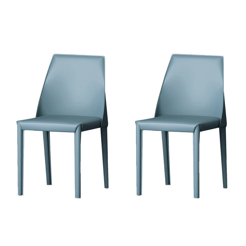 Modern Style Leather Dining Chair Matte Color Kitchen Side Parsons Chair Light Blue Set of 2 Clearhalo ' kitchen&dining_furn' 'Dining Chairs' 'Dining Tables & Seating' 'dining_chair' 'Furniture' 'furniture_dining_chair' 'Kitchen & Dining Furniture' 'kitchen' 3455587